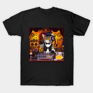 Steampunk DJ Cat #3 T-Shirt